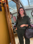 Eloise Faux Suede Jacket in Forest Green