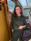 Eloise Faux Suede Jacket in Forest Green