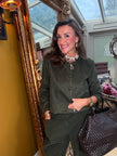 Eloise Faux Suede Jacket in Forest Green
