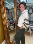 Lucia Relaxed Cord Barrel Trousers in Forest Green