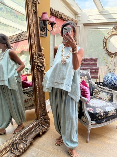 Green Luca Balloon Trousers