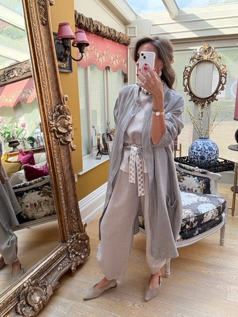 Serafina Linen Opera Coat in Mocha