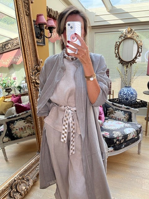 Serafina Linen Opera Coat in Mocha