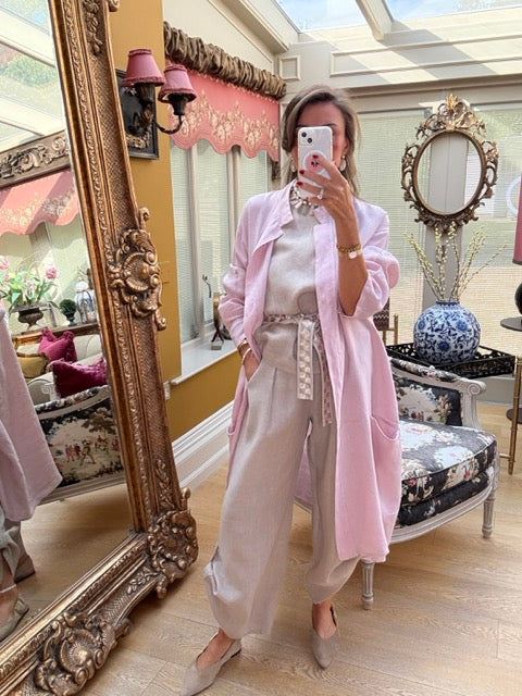 Serafina Linen Opera Coat in Lilac