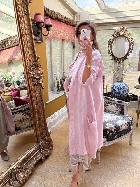 Serafina Linen Opera Coat in Lilac