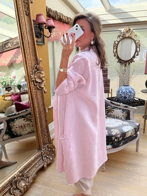 Serafina Linen Opera Coat in Lilac