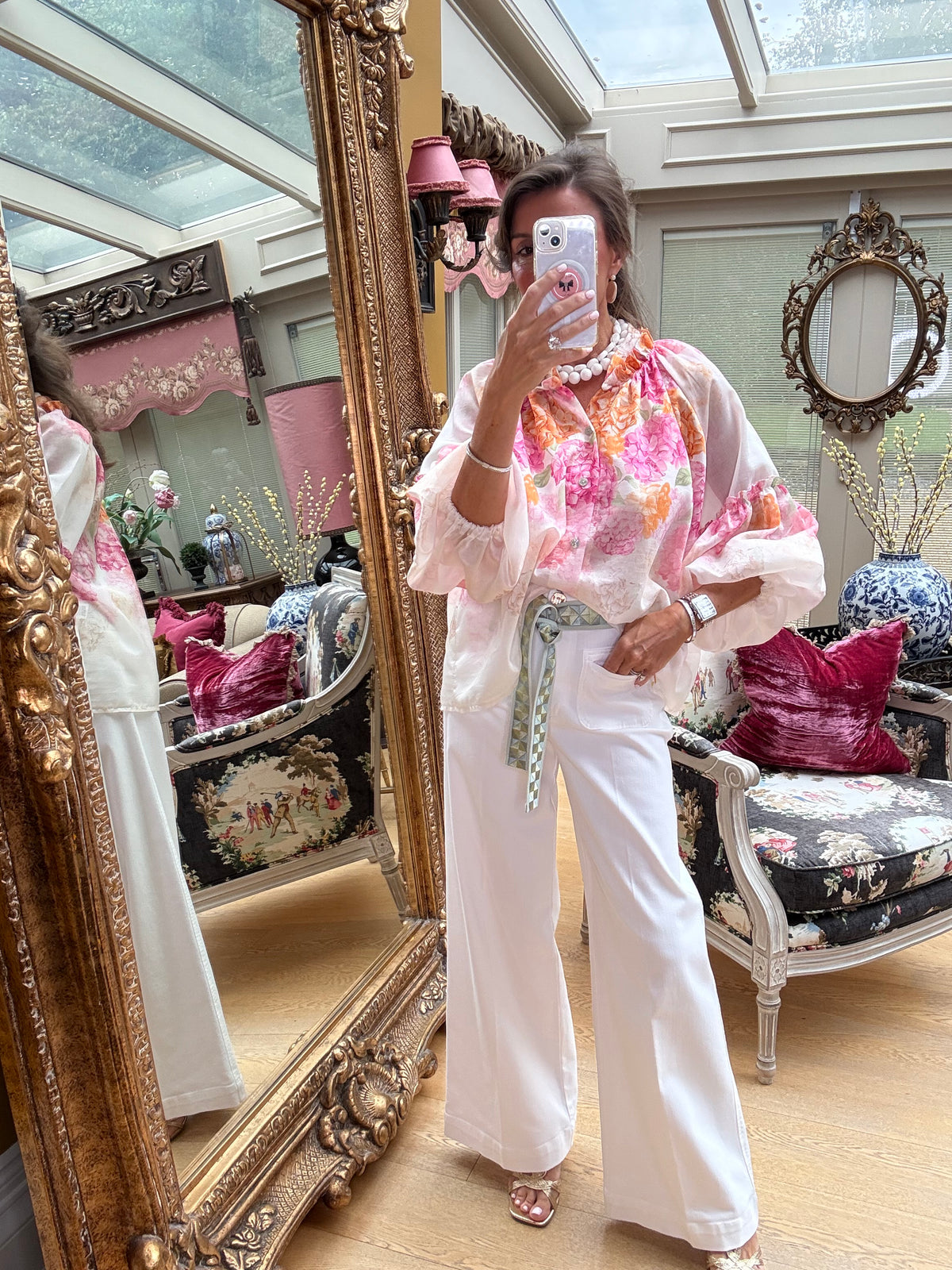 Bronte Hydrangea Blouse Pink