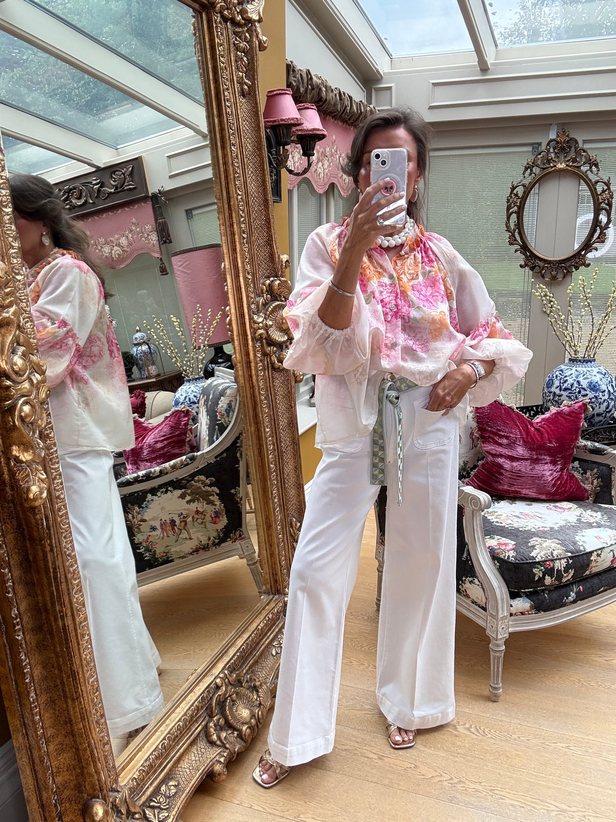 Bronte Hydrangea Blouse Pink