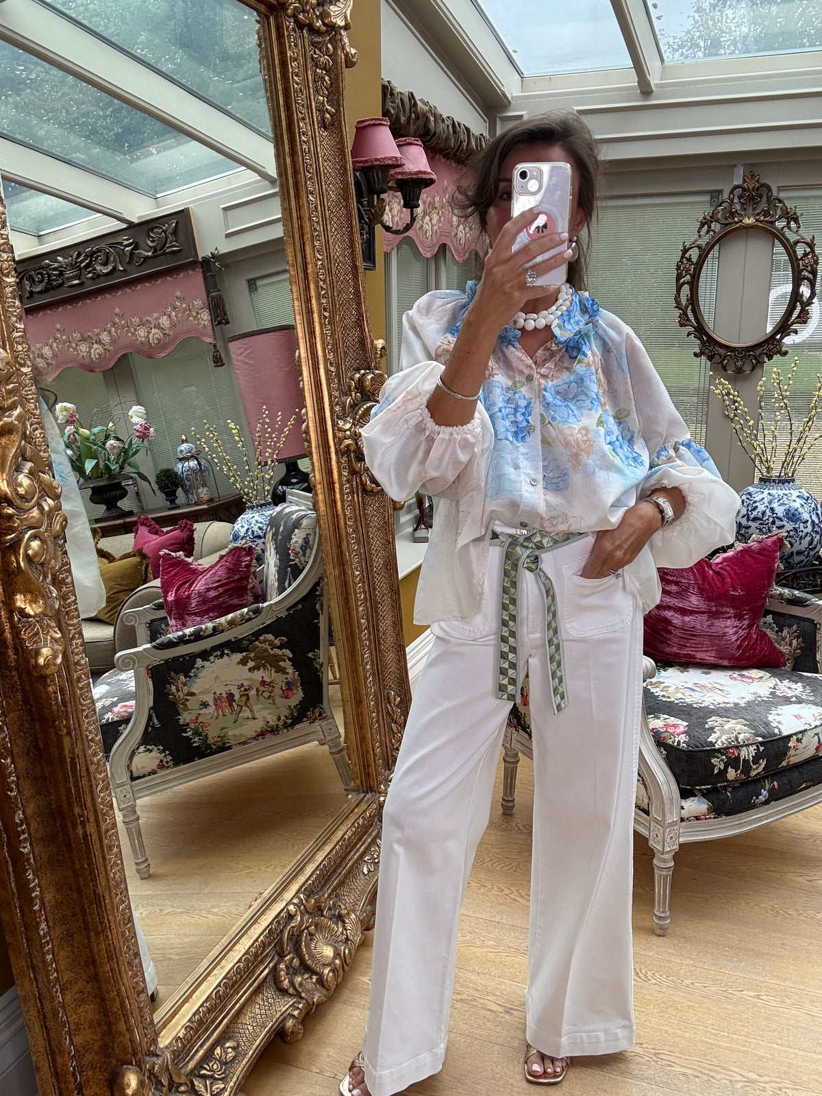 Bronte Hydrangea Blouse Blue
