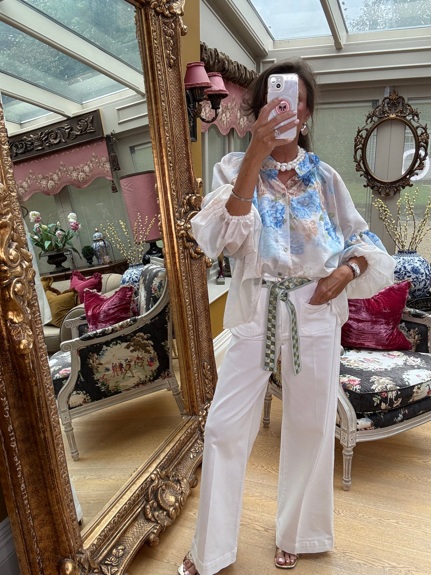 Bronte Hydrangea Blouse Blue