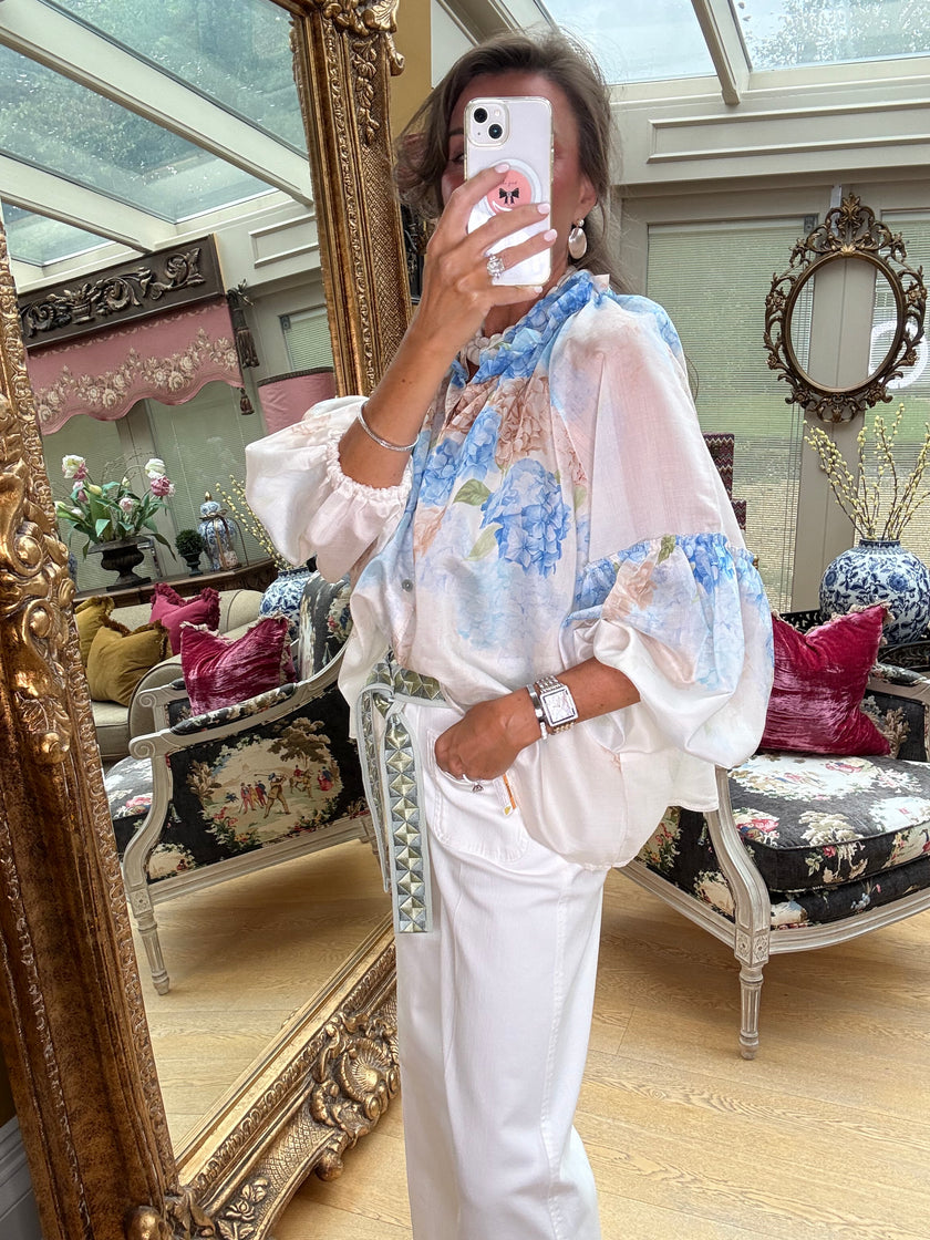 Bronte Hydrangea Blouse Blue
