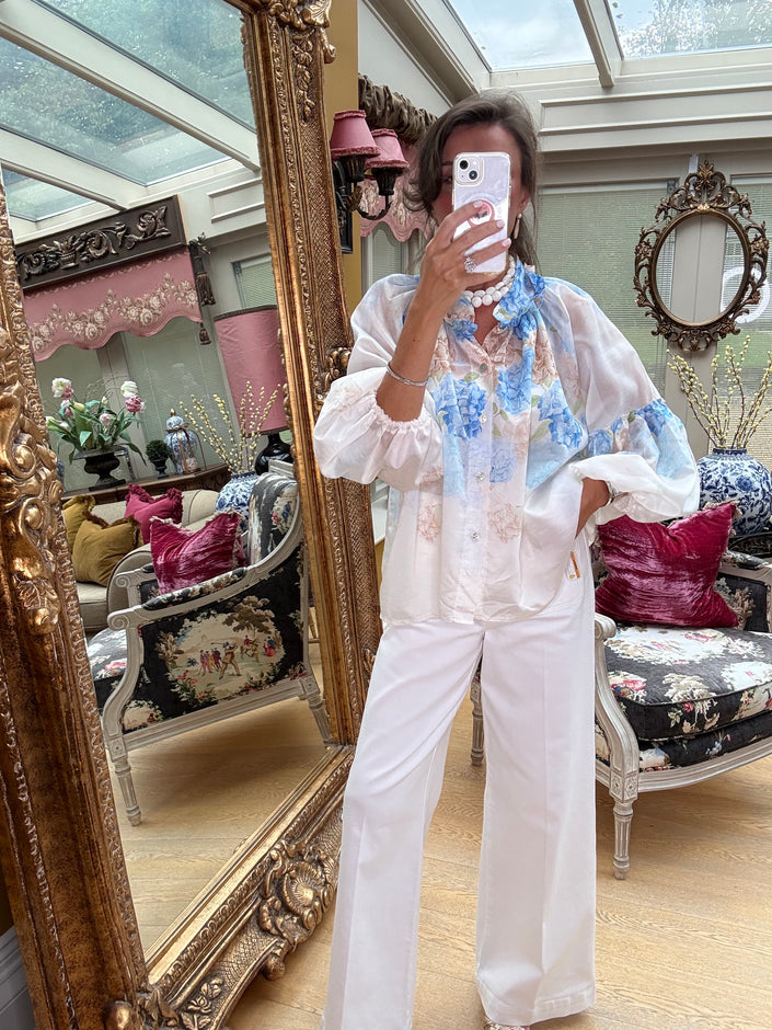 Bronte Hydrangea Blouse Blue