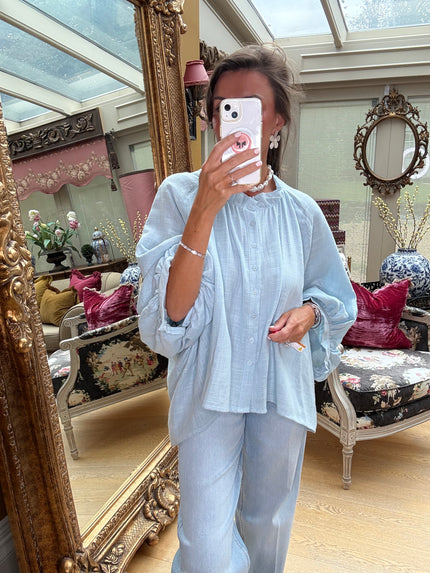 Lorenzo Artist's Blouse in Blue