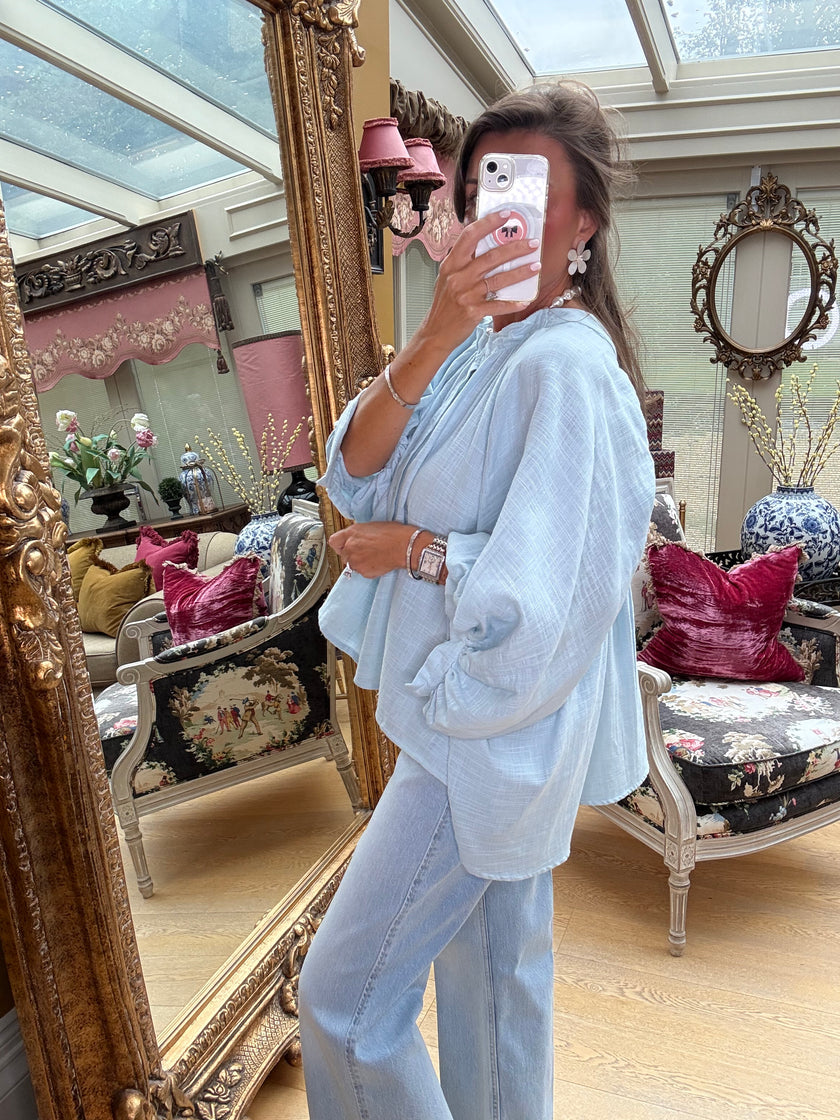 Lorenzo Artist's Blouse in Blue