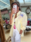 Palm Embroidered Shirt in Lemon