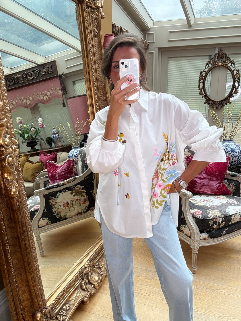 Helena Floral Embroidered Shirt