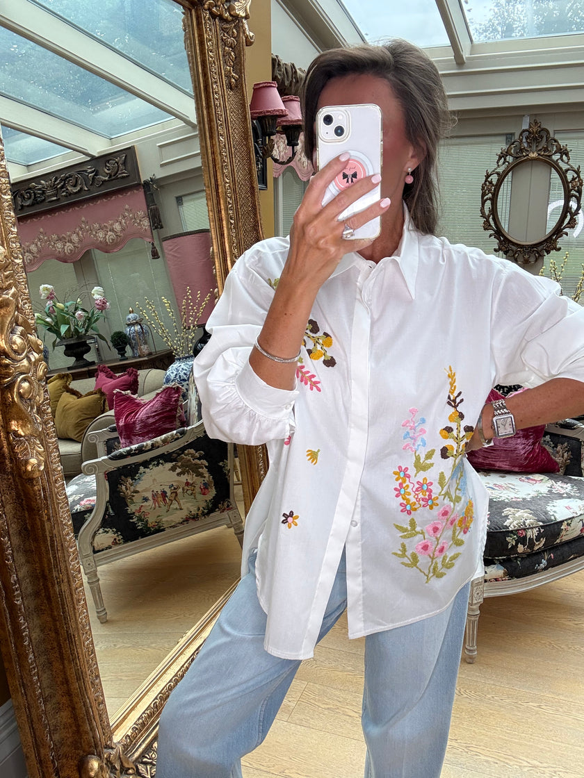 Helena Floral Embroidered Shirt