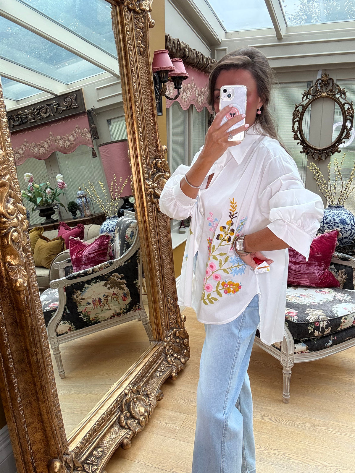 Helena Floral Embroidered Shirt
