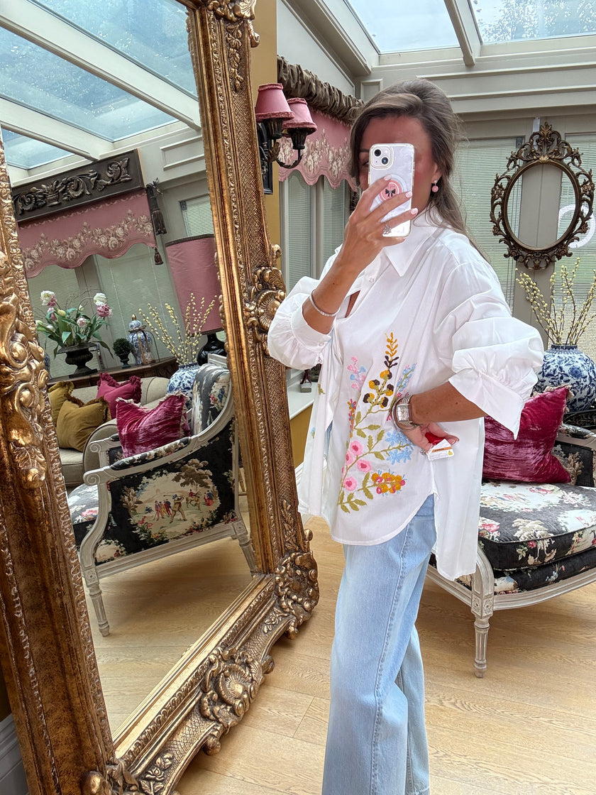 Helena Floral Embroidered Shirt