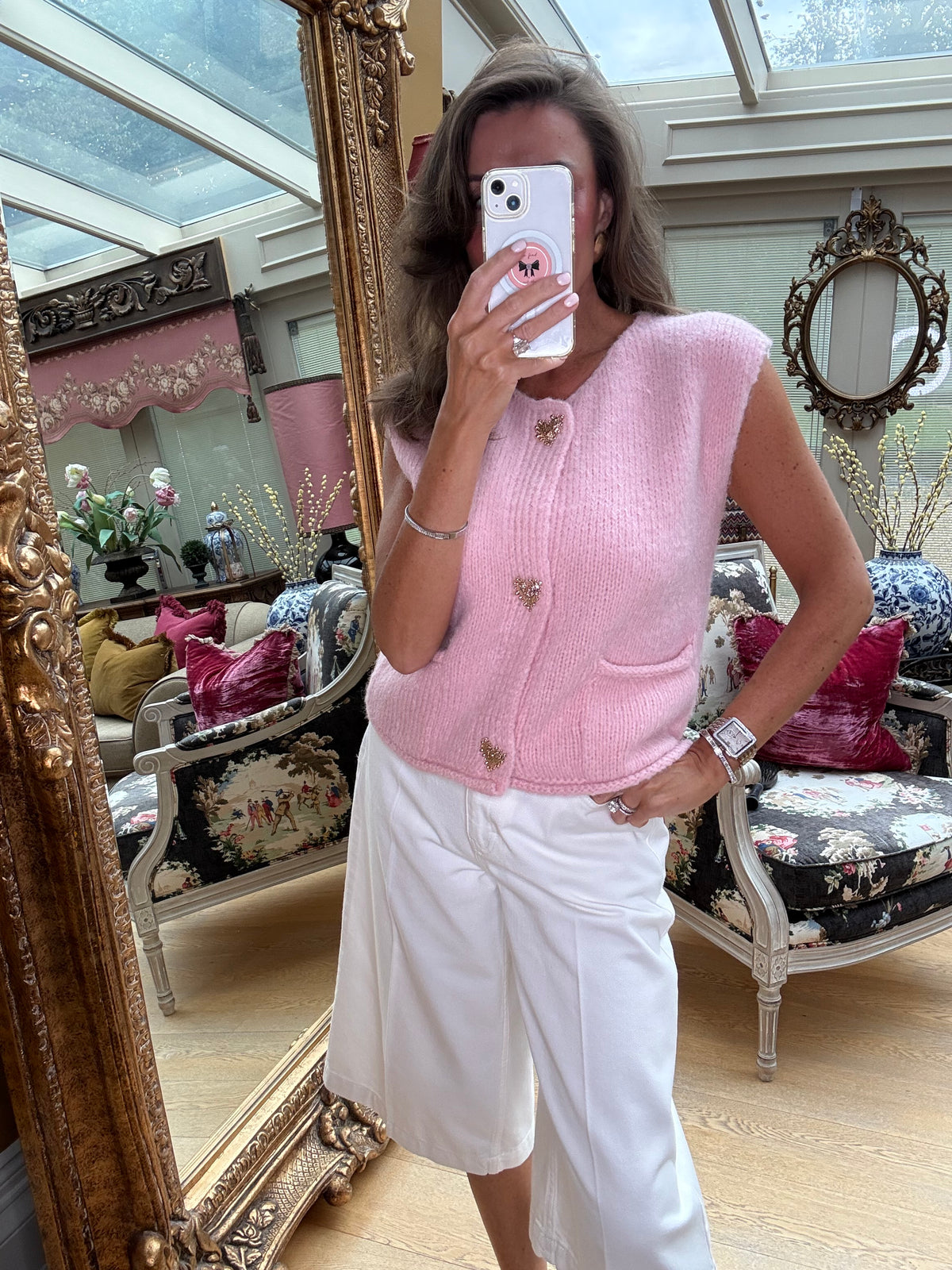 Love Knitted Tank in Pink