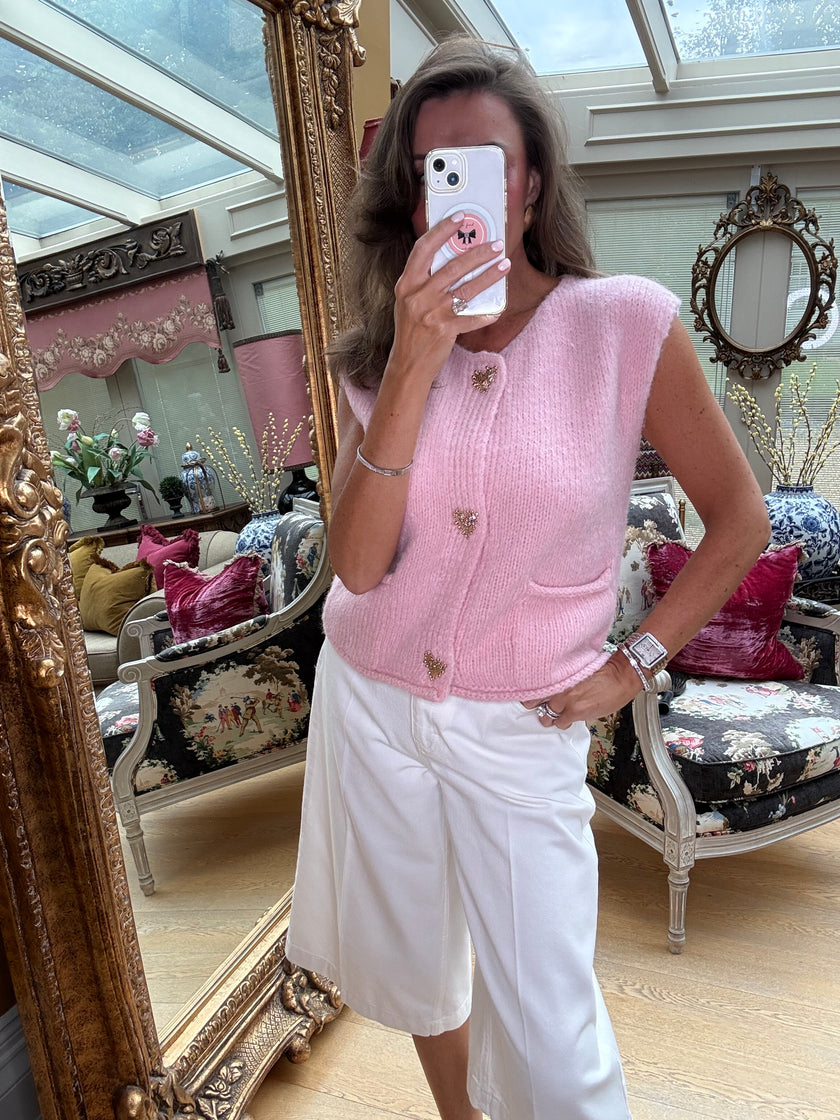 Love Knitted Tank in Pink