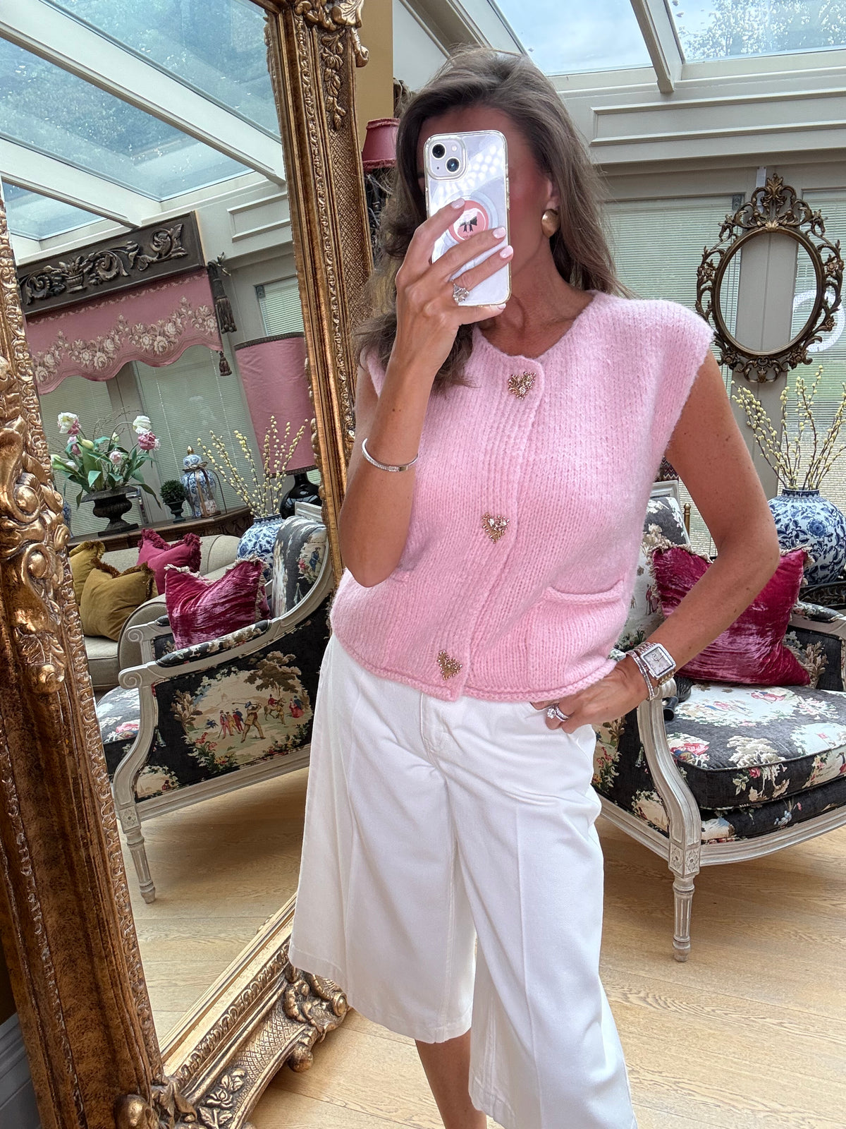 Love Knitted Tank in Pink