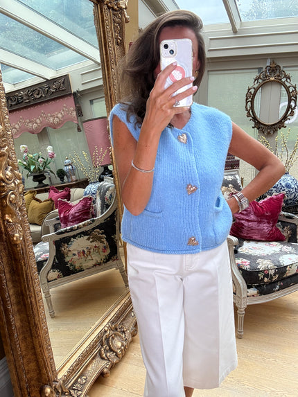 Love Knitted Tank in Blue