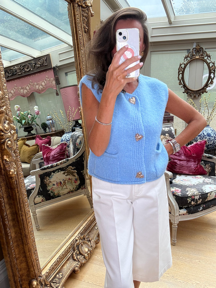 Love Knitted Tank in Blue