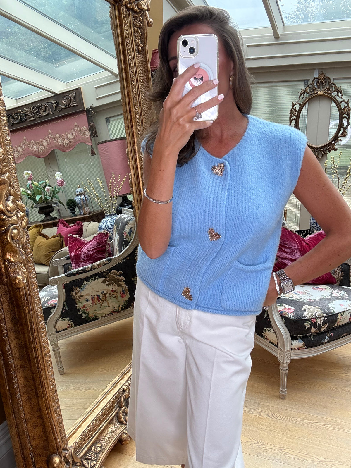 Love Knitted Tank in Blue