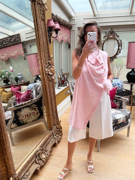 Soraya Asymmetric Tunic in Coral Pink