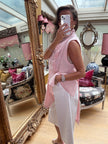 Soraya Asymmetric Tunic in Coral Pink
