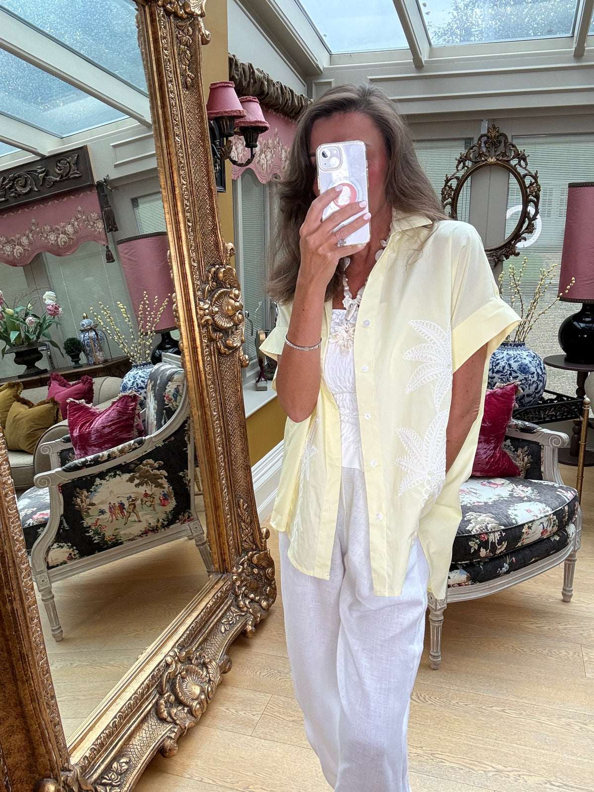 Capri Beach Shirt in Lemon