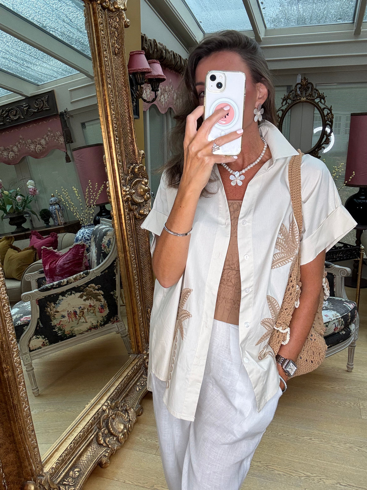 Capri Beach Shirt in Beige