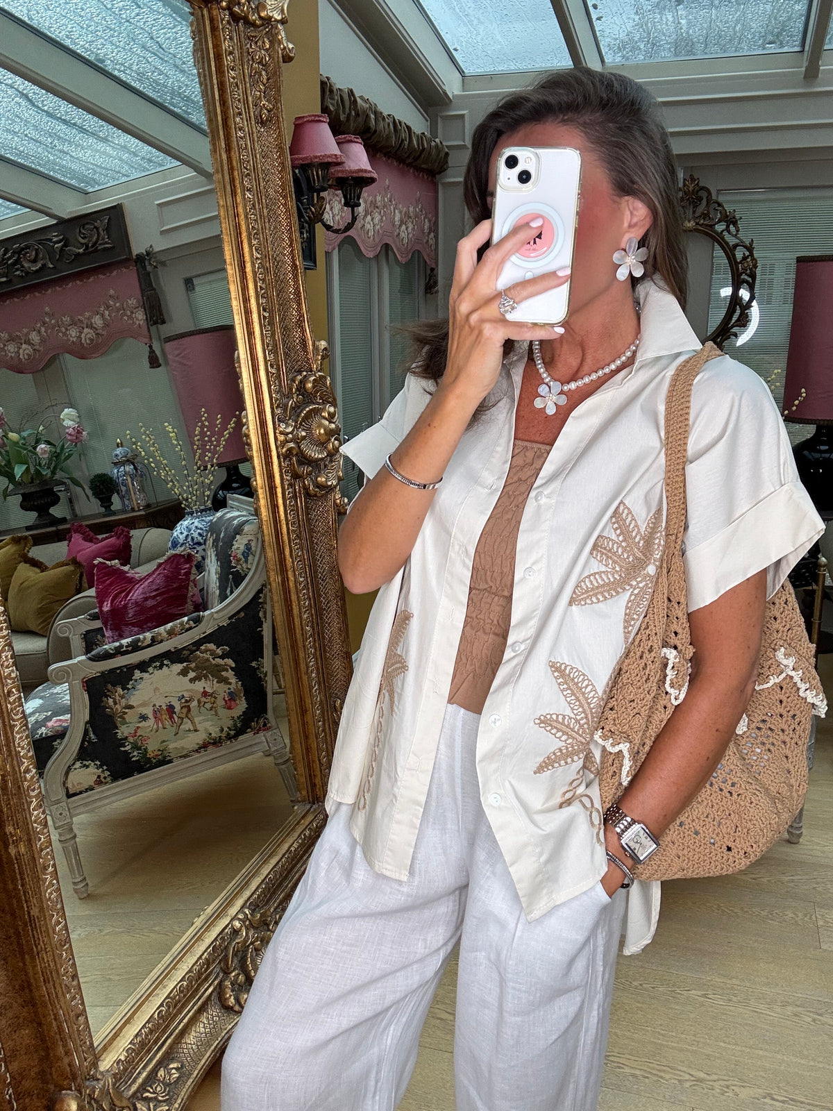 Capri Beach Shirt in Beige