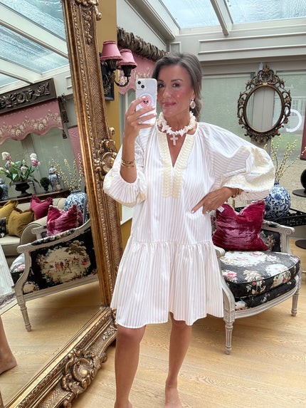 Santorini Embroidered Beach Dress