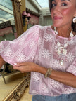Iris Puffed Sleeve Blouse in Pink