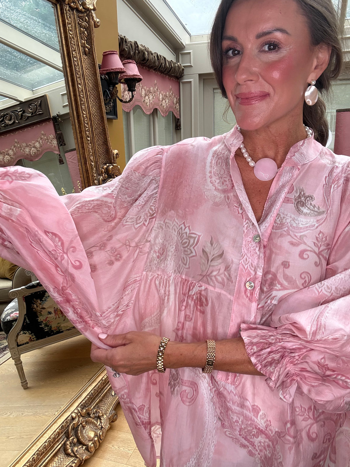 Ophelia Artist's Smock in Pink