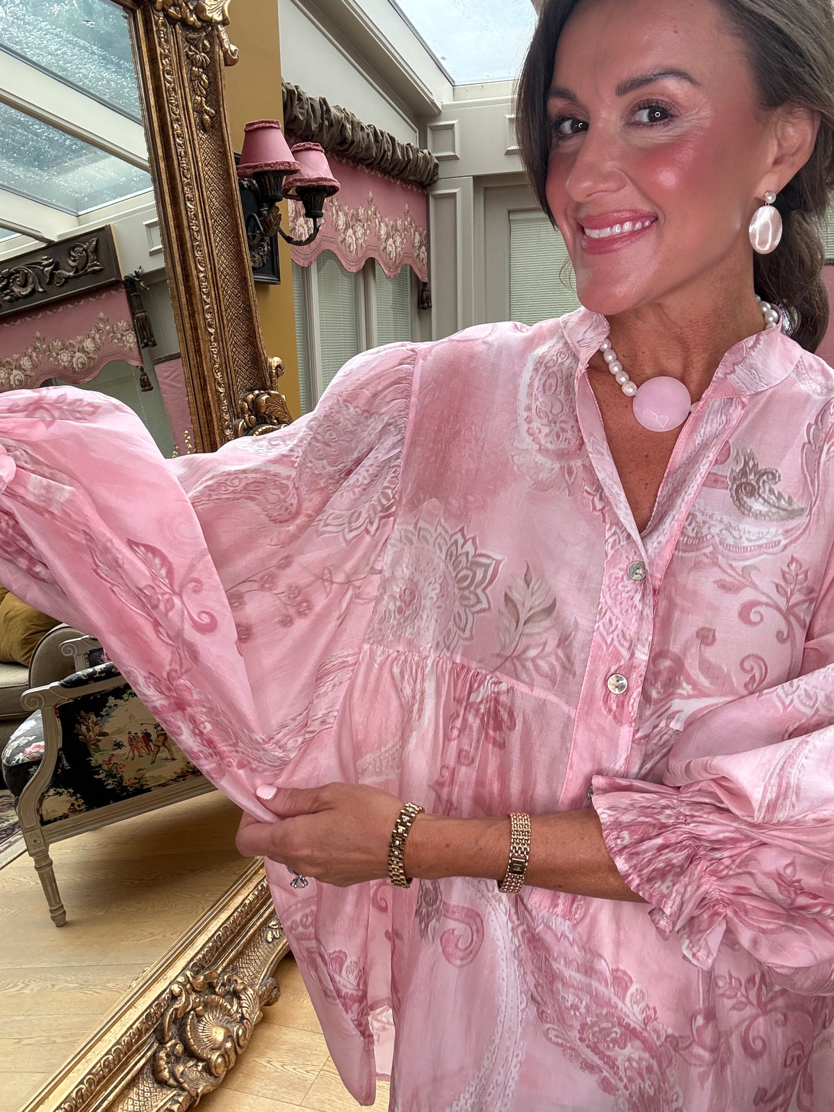 Ophelia Artist's Smock in Pink