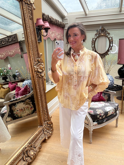 Ophelia Artist's Smock in Lemon