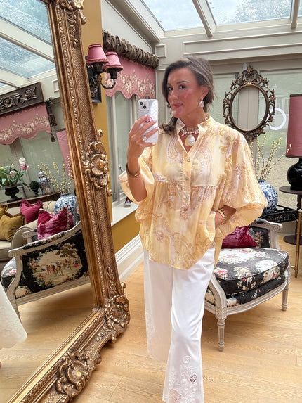 Ophelia Artist's Smock in Lemon