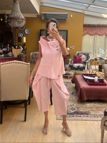 Audrey Co-ord in Coral Pink